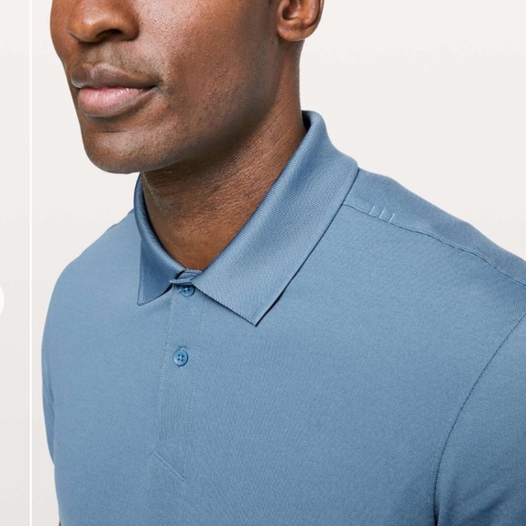 LULULEMON Tech Pique Polo Utility Blue M3BCSS Size XXL - Picture 3 of 10